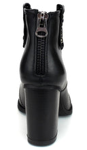 Refresh Footwear Women's Studded Pull On Stacked Chunky Heel Bootie