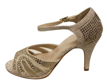 Bella Marie Shania-26 Women's peep toe rhinestone glitter strappy mesh dance sandals