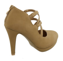 Top Moda Women's Strappy Crisscross Zip Back Round Toe Pump
