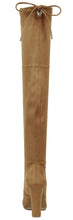 Forever Link Women's Stacked Chunky Heel Stretch Thigh High Pull On Boot