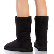 Soda Women's Soong Comfort Faux Suede Fur Mid- Calf Flat Boot, Nat, 8 M US