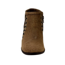 Soda Women's Perforated Cut Out Stacked Block Heel Ankle Booties