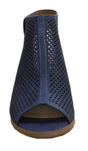 Cambridge Select Women's Laser Cut Slingback Stacked Heel Pump Bootie