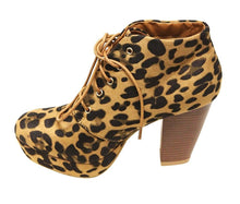 Bella Marie Goldie-21 Women's almond toe platform lace up chunky heel ankle high suede booties