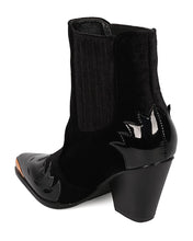 Women Flame Pattern Cowboy Boot - Block Heel Western Boot - Chunky Heel Ankle Boot - HK88 By Cape Robbin