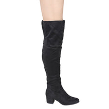 NATURE BREEZE FF00 Women Over The Knee Mid High Block Heel Boots Full Size Small