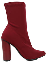 Cape Robbin Women's Pointy Toe Lycra Elastic Pull on Ankle Bootie Heel Boot