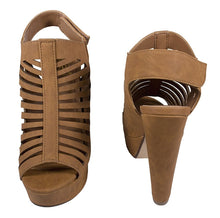 MANJI! Speed Limit 98 Women's Peep Toe Slingback CutOut Platform Chunky Heel Sandals