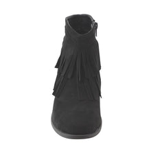 Refresh AD41 Women's Fringe Side Zipper Block Heel Ankle Booties