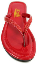 Kali Footwear Girl's Focus Jr. Patent Flip Flop Flat Glitter Sandals