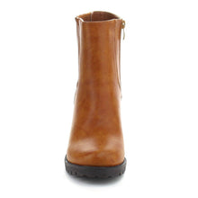 Refresh KRISTIN-01 Women's Almond Toe Elastic Lug Sole Chunky Heel Ankle Booties