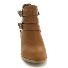 Top Moda Cl-14 Women's Buckle Straps Stacked Low Heel Ankle Booties