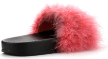 Cape Robbin Women Open Toe Flip Flop Marabou Fur Slide Slip On Flats Sandals Shoe Slipper