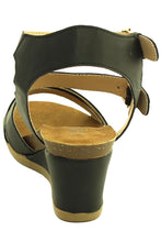 Refresh Footwear Women's Double Buckle Strappy Crisscross Wedge Sandal