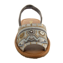 Nature Breeze FI12 Women's Slip On Embroidered Peep Toe Flat Sandals