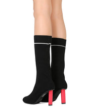 Cape Robbin GB55 Women Sweater Mid-Calf Pointy Toe Oval Heel Sock Boot