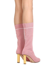 Cape Robbin GB55 Women Sweater Mid-Calf Pointy Toe Oval Heel Sock Boot