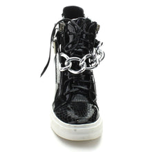 Nature Breeze Frontrunner-01 Women's High Top Lace-Up Zip Hidden Wedge Sneaker