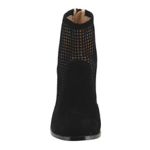 Chase & Chloe EC48 Women's Laser Cut Out Back Zipper Mid Stacked Ankle Booties