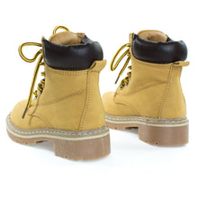 Children Fashion Work Bootie Lace Up Lug Threaded Sole, Kid Girl Boy