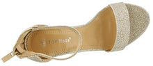 Top Moda Women's Hannah-1 Single Band Chunky/Block Heel Sandal With Ankle Strap and Zipper Closure