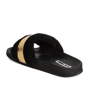 Women Metallic Band Furry Sandal - Casual, Home, Street - Fuzzy Slipper - GC60 By Cape Robbin
