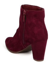 Breckelles GA93 Women Faux Suede Pointy Toe Chunky Heel Bootie