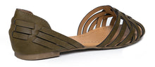 Paprika Womens SCORIA Woven Pattern Leather Synthetic Sole d'Orsay Flat Sandals