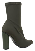 Cape Robbin Women's Pointy Toe Lycra Elastic Pull on Ankle Bootie Heel Boot