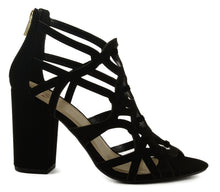 Women's Delicious Review Back Zip Block Heeled Sandal