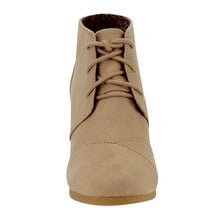 CITYCLASSIFIED REX-S Women's Comfort Lace Up Wedge Dress Ankle Booties