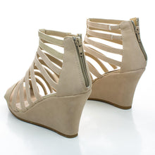 Top Moda Women's Gladiator Inspired Bird Cage Wedge