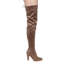 Wild Diva Lounge FF18 Women's Drawstring Stretchy Over The Knee Block Heel Boots