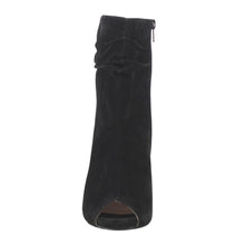 Chase & Chloe Ivy-1 Women's Ruched Zip High Stacked Heel Ankle Booties