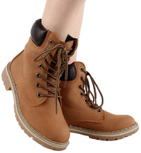 Forever Link Women's Lace-Up Padded Collar Combat Work Hiking Boot