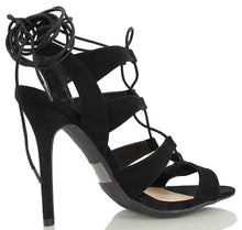 Wild Diva Women's Adele 236 Gladiator Lace Up Open Toe Strappy Ankle Wrap High Heel Pump