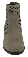 City Classified Women's Miami Perforated Laser Cut Chunky Heel Bootie
