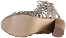 Delicious by Soda Women's Server Geometric Cut Out Caged Peep Toe Heeled Sandal