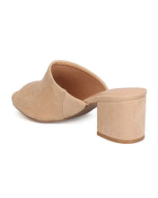 Women Faux Suede Chunky Heel Mule - Casual, Everyday, Dressy - Peep Toe Pump - GC40 By Wild Diva