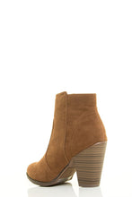 Breckelle's Womens Almond Toe Faux Suede Think Chunky Heel Cowboy Ankle Bootie