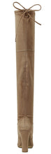 Forever Link Women's Thigh High Chunky Heel Peep Toe Boot