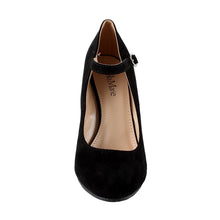 Bella Marie Denise-1 Women's round toe wedge heel mary jane squeaky strap suede shoes