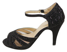 Bella Marie Shania-26 Women's peep toe rhinestone glitter strappy mesh dance sandals