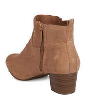 Breckelles GK54 Women Faux Suede Round Toe Chunky Heel Ankle Bootie