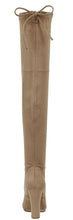 Forever Link Women's Stacked Chunky Heel Stretch Thigh High Pull On Boot