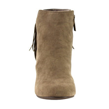 Breckelles GK88 Women Faux Suede Fringe Chunky Heel Ankle Boot