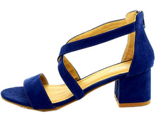 Refresh Footwear Women's Strappy Crisscross Front Zip Back Block Heel Sandal