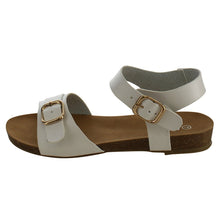 Refresh IE26 Women's Metallic Buckle Ankle Strap Flat Beach Sandal
