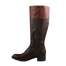 Refresh Alto-03 Women's Low Heel Side Zipper Knee High Two Tone Riding Boots