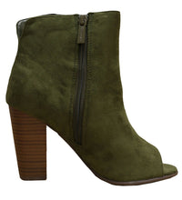 Breckelle's Women's Tassel Fringe Peep Toe Stacked Chunky Heel Bootie
